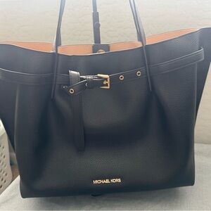 Michael Kors Black Leather Tote Bag